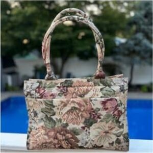 Shyanne Floral Tapestry Shoulder Bag - Cream and Pink